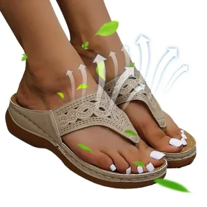 Womens Orthopedic Sandals Orthopedic Flip-Flops With Arch Support Thick Sole Slippers Non-Slip For Daily Wear Beach