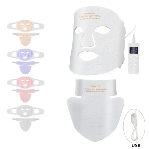 Silicone LED Mask Face With Neck 4 Colors LED Light